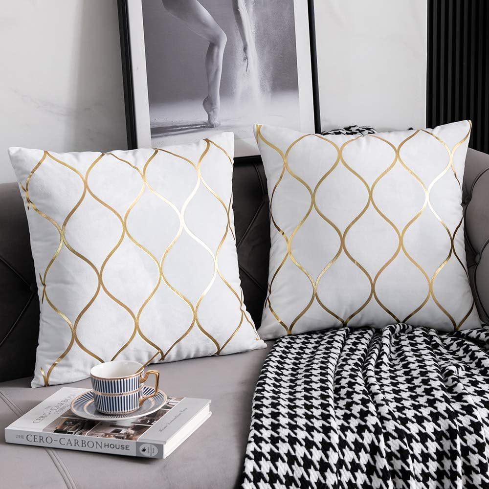European Classic Gold-Pillow Pillow Case Super Soft Short Plush Lamp Luxury Home Sofa Cushion Cover Premium Durable