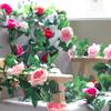 Artificial Rose Flowers for Wedding Home Room Decoration Spring Autumn Garden Arch Christmas Rattan DIY Fake Plants Vine
