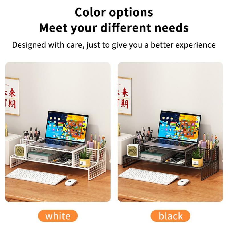 Computer Monitor Stand Elevated Hollow Cooling Laptop Rack Desktop Storage Holder Home Office Desk Computer Keyboard Organizer
