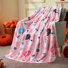 Halloween Pumpkin Spider Web Flannel Blanket Soft Warm Home Throw Gift