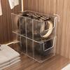 Scatola Organizzatore Trasparente con Cinturino per Cravatte in Acrilico, Contenitore per Cassetti dell'Armadio, Espositore per Cinture da Uomo, Scatola con Scomparti per Cinture