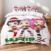 Christmas K-Pop  Demon Hunters Themed Colorful Print Polyester Student Dormitory Bed Sheet Duvet Cover Kid Gift Home Textile