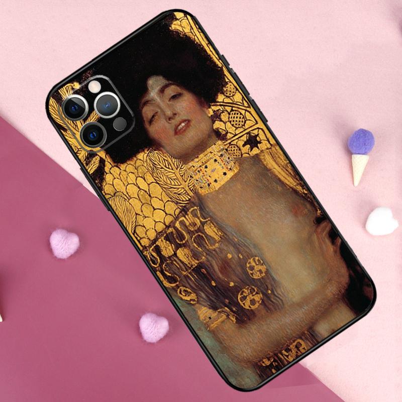 Kiss by Gustav Klimt Phone Case For iPhone 17 Pro Max 11 14 15 16 Pro Max Plus 12 13 Mini 17 Air 16e Back Cover