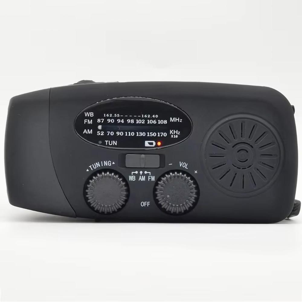 

Радио Аварийное Радио с Ручным Приводом со Светодиодным Фонариком Аварийное AM/FM Радио Погоды NOAA Динамо Кемпинг Аварийное чёрный