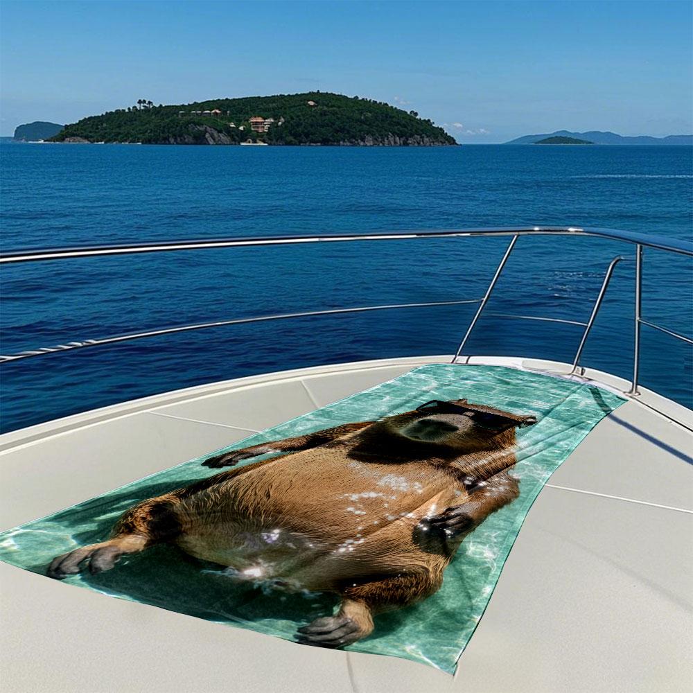 Coole Capybara Pool-Vibe Schnelltrocknendes Badetuch Mikrofaser Strandtuch leicht Gewicht Schwimmen Camping Yoga Strand Out