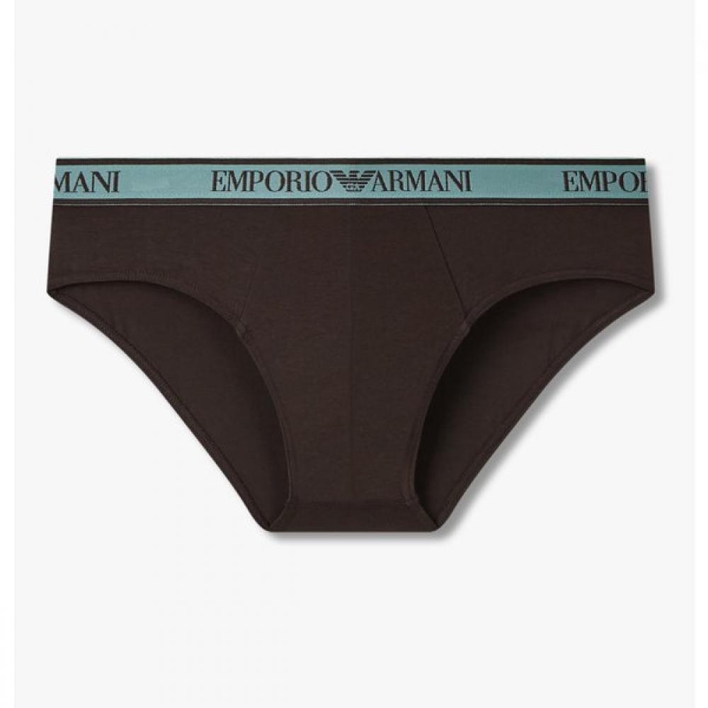 Emporio Armani Мужские хлопковые слипы с полосатой резинкой 0815311309 S