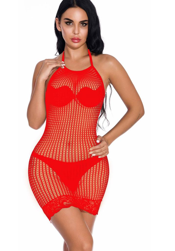 Lingerie Sexy Vestito da Donna Scollo all'americana con Cut-out Gonne Trasparente Biancheria Intima Bodycon Vestito da Spiaggia Donna Camicia da Notte Trasparente
