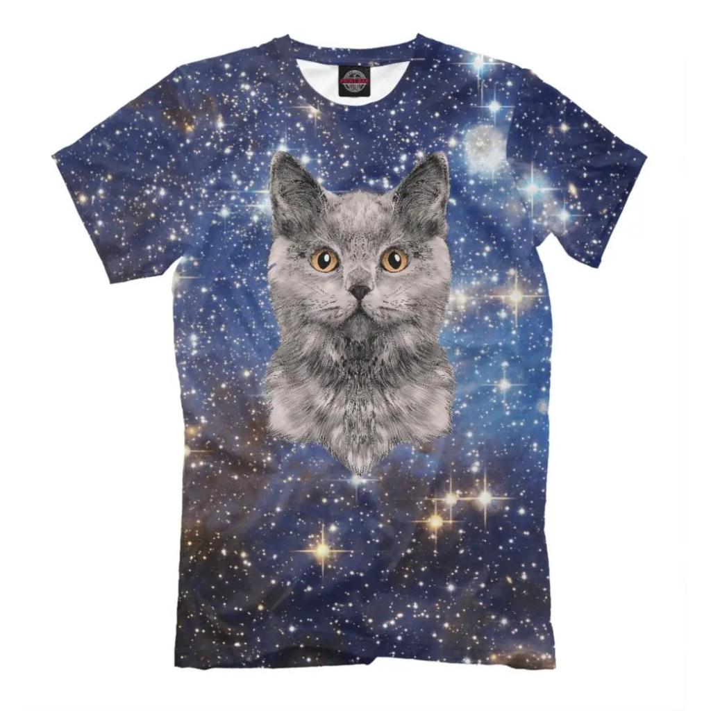 Summer Round Neck 3D Printed Funny Cat Pattern Top Fashionable Casual Short Sleeved Children's Boy T-shirts
