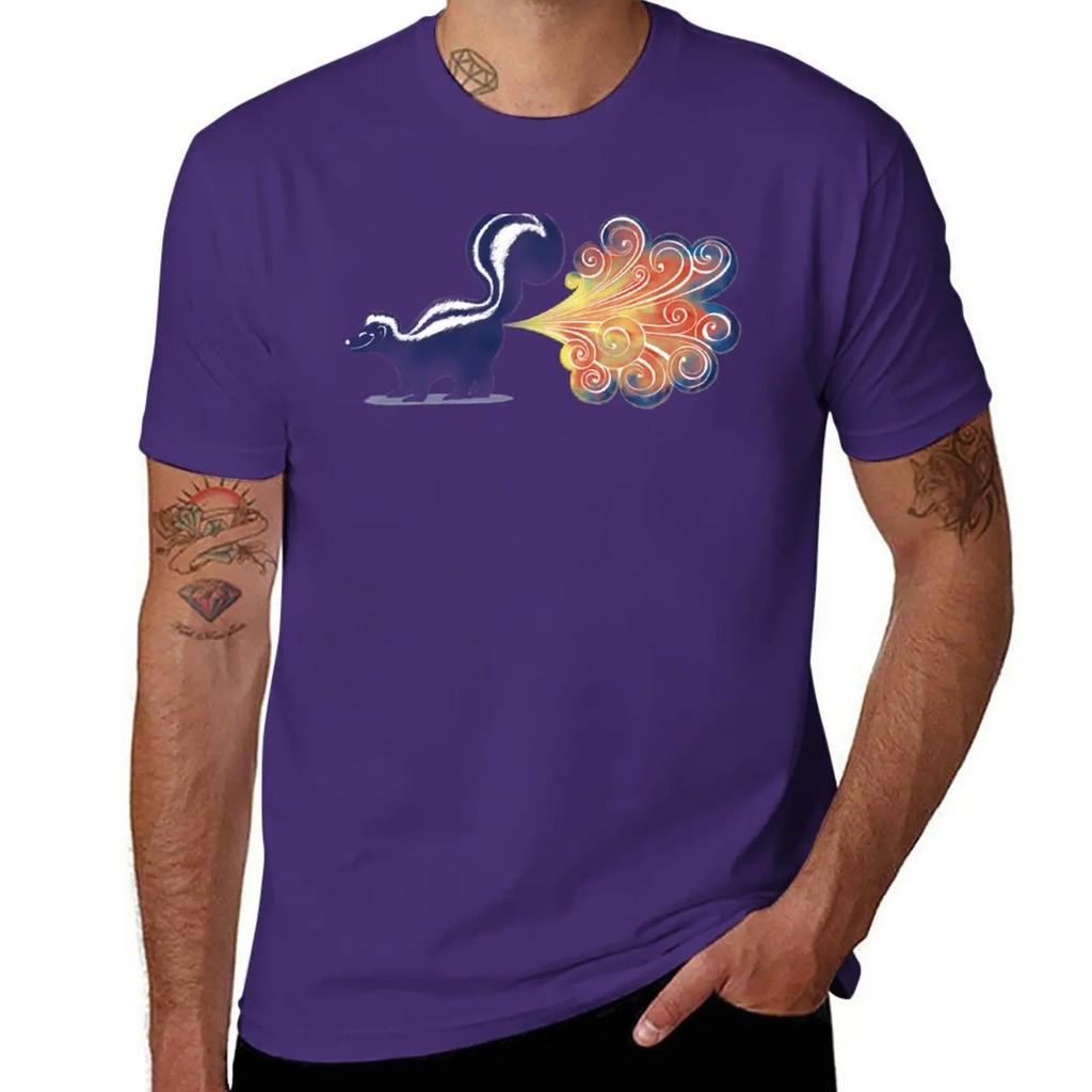 skunked T-Shirt funnys blanks kawaii clothes oversized t shirt men