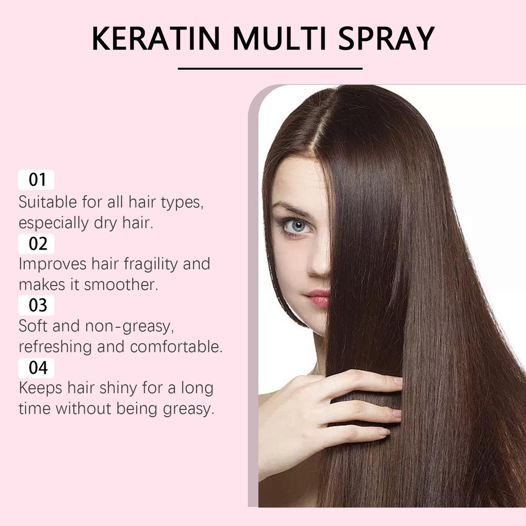 Spray capillaire à la kératine, doux, hydratant, lisse et doux, améliore les frisottis, soin capillaire quotidien, 100 ml