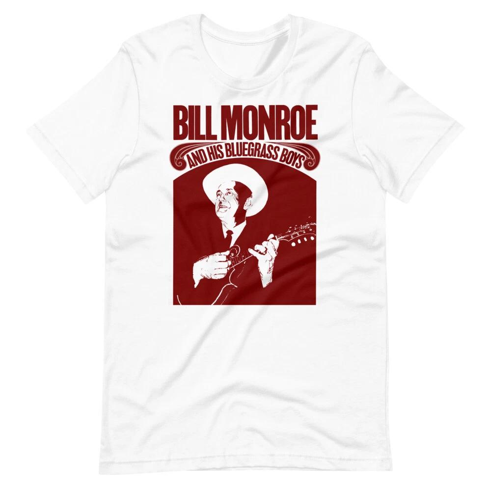 

BILL MONROE Bluegrass Boys Music Tee Short-Sleeve Unisex 100% Cotton T-shirt Mens Tees Top M
