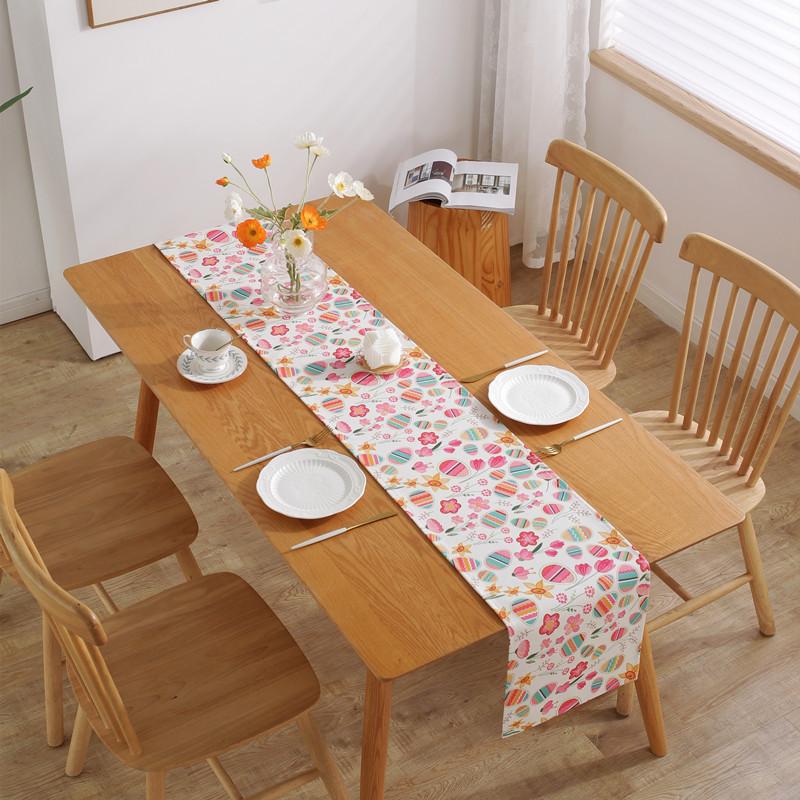 Modern Simple Thickened Polyester Cotton Digital Printing Animal Spring Table Flag Bed Tail Flag Dining Table Cloth