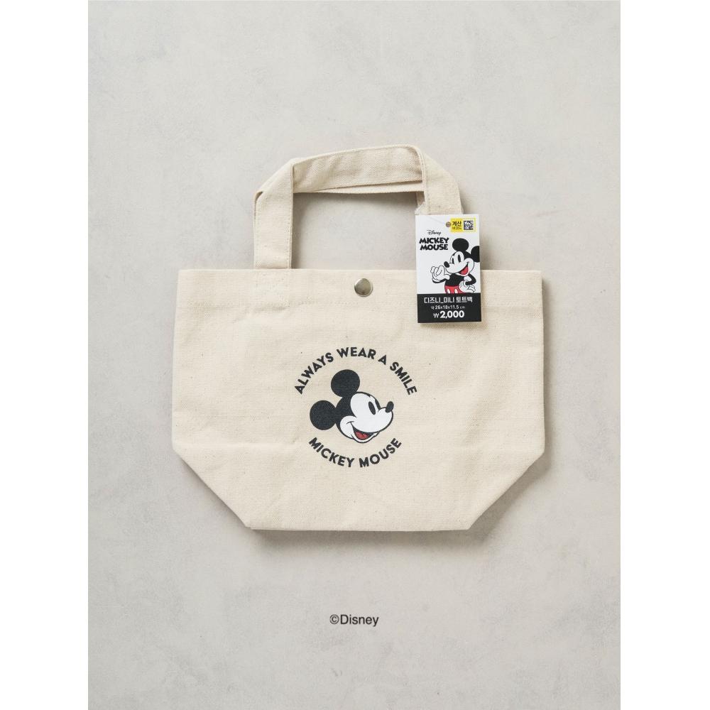 Daiso Disney Vintage Mini Tote Bag Smile Mickey