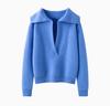 Women's Cashmere Polo Neck Sweater - Loose Fit, Versatile Autumn/Winter Knit Base Layer