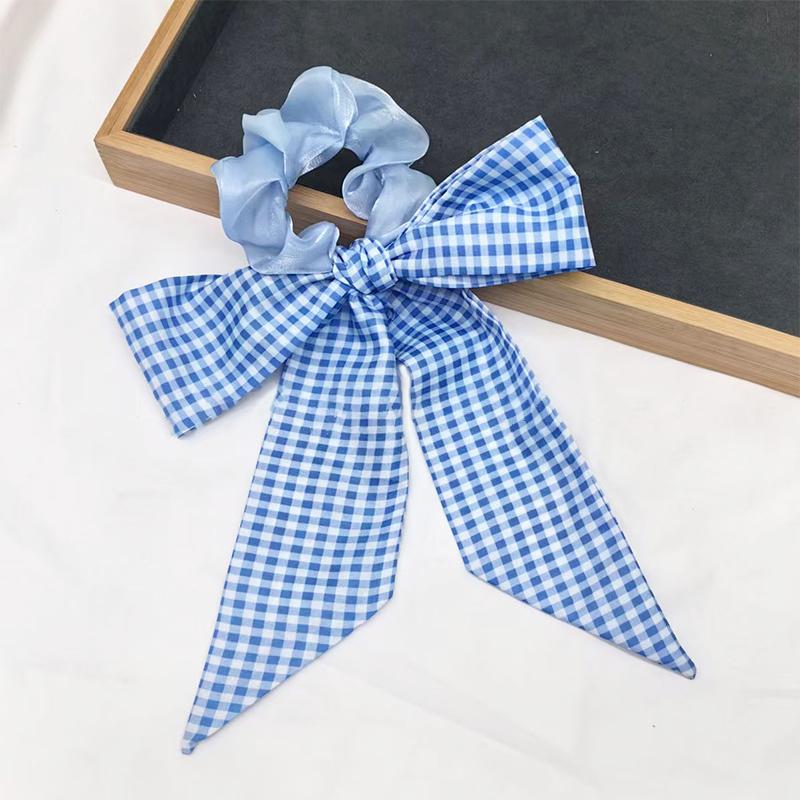 Printed Bow Hair Rope Elegant Ribbon Ponytail Hair Band For Women Sweet Rubber Band Hair Ring Fashion Headdress Hair Accessories