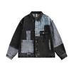 Herren Used Denimjacke Streetwear Vintage Patchwork Oversized Baumwolle Lässig Oberbekleidung