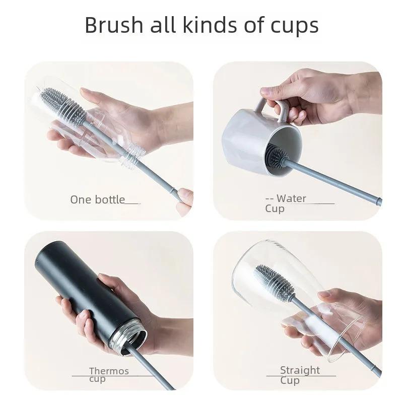 Silicone Cleaning Cup Brush No Dead Corners Bottle Brush Bottle Household Plastic Cleaning Brush
