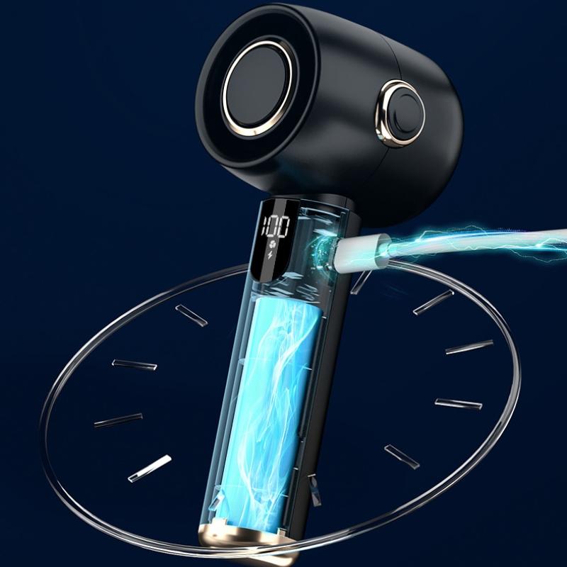 New High Speed Powerful Fan Usb Smart Display Mini Handheld Fan Portable Rechargeable Turbo Small Fan Pocket Desktop Small Electric Fan