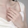Korean Style 925 Sterling Silver Moissanite Stackable Tail Ring, 18K Plated, Simple Fashion Design.