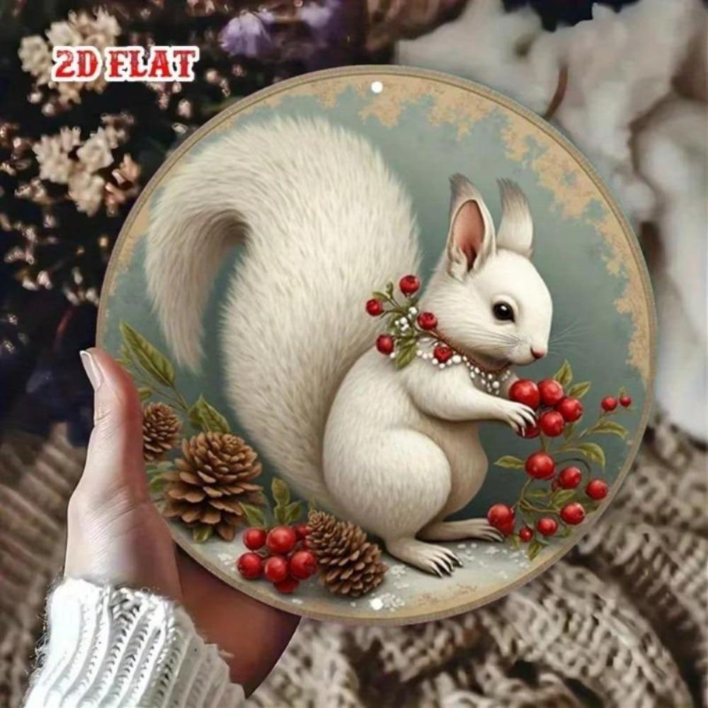 Metal Wall Decor Country Style Round Sign Festival Theme Easy Hang Restaurant Art