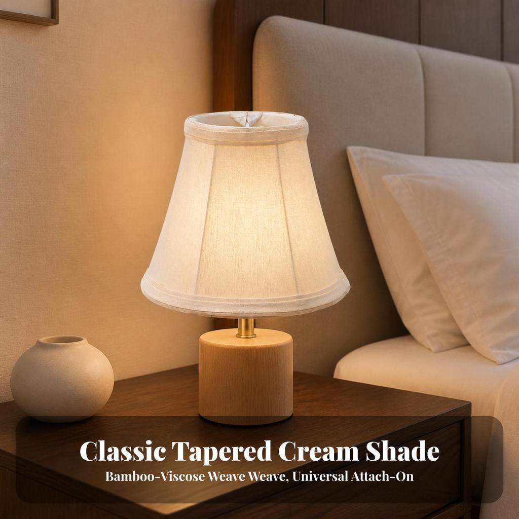 6 Pieces Attach-on Lampshade Bamboo-Textured Textile Small