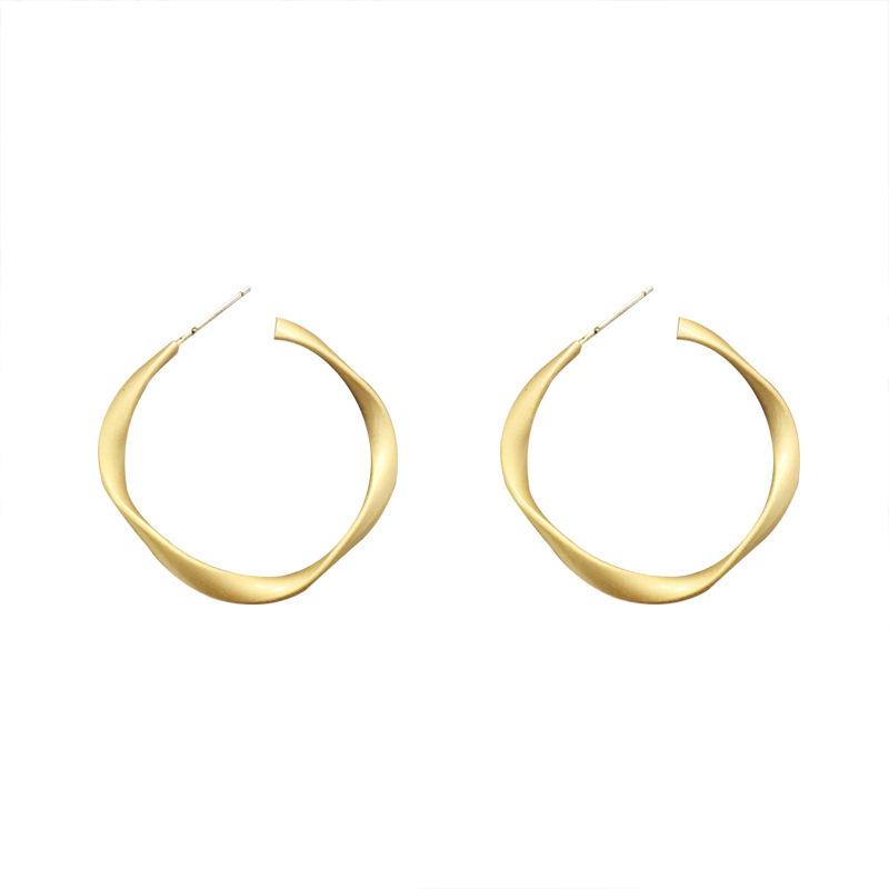 Fashion Distortion Interweave Twist Metal Circle Geometric Round Hoop Earrings for Women Accessories Retro Party Jewelry