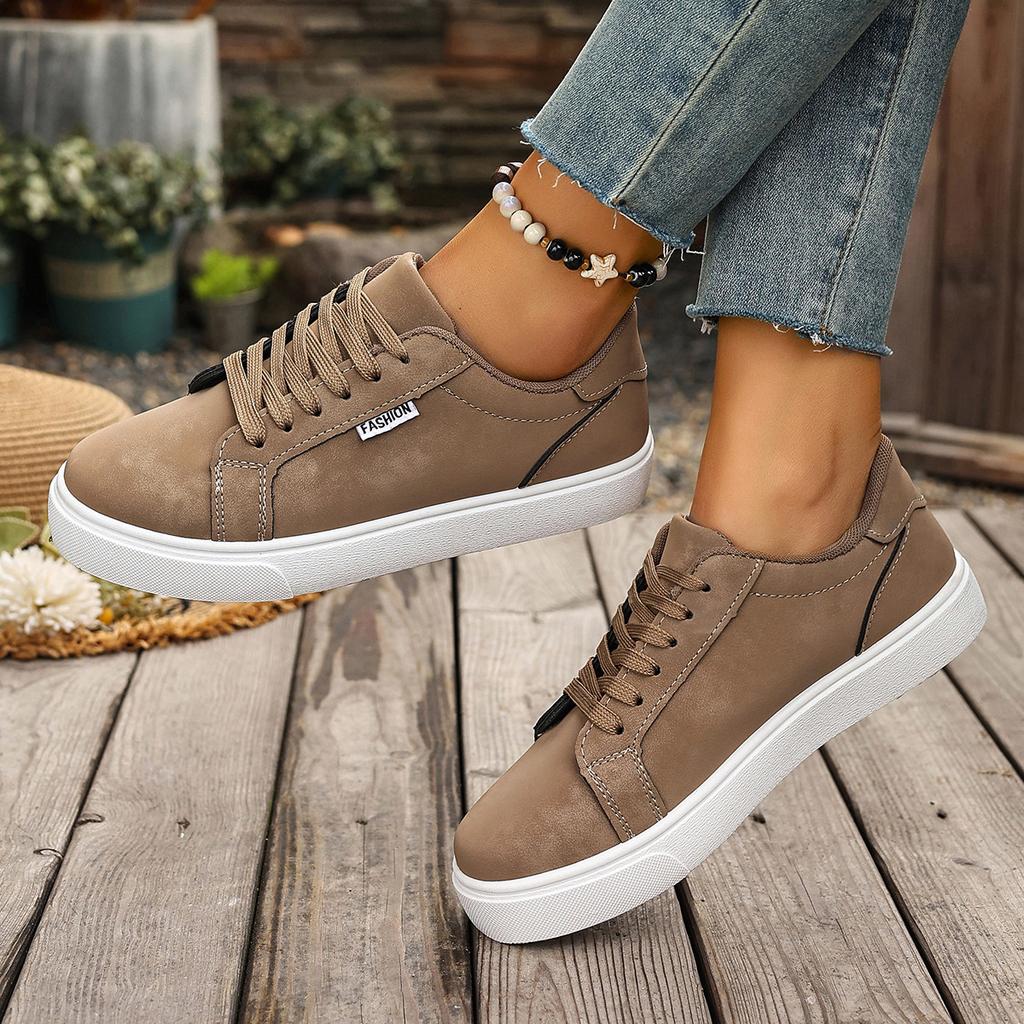 Neue Damen-Schuhe - Runde Zehenpartie Niedrige Freizeitschuhe - Dicke Sohle und Weiche Sohle Einzelne Schuhe