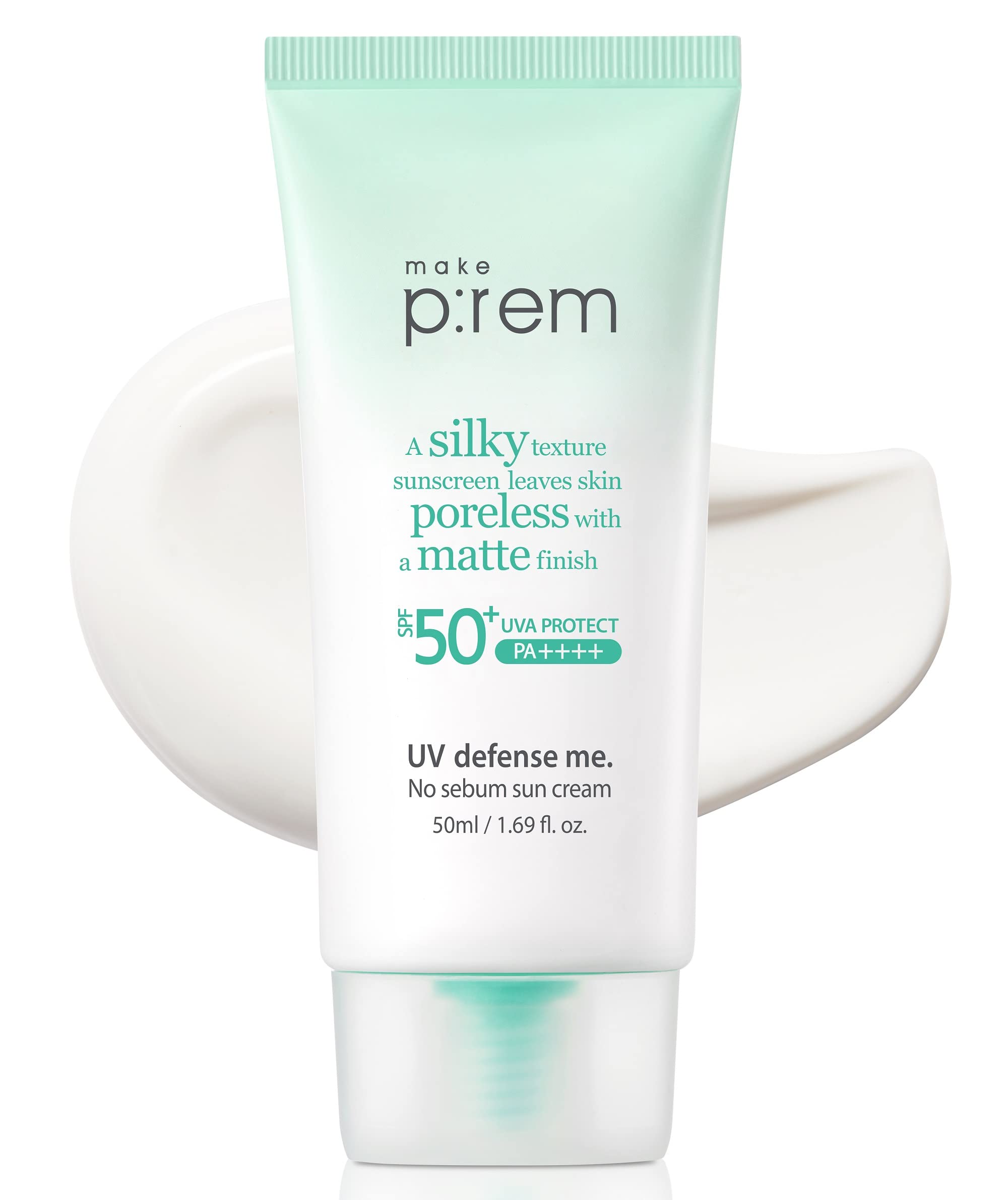 

Make Prem UV Defense Me No-Sebum Солнцезащитный крем 50 мл Не-нано, Нехимический солнцезащитный крем для лица и всего тела Сияющая кожа База под макияж Основа под макияж Корея