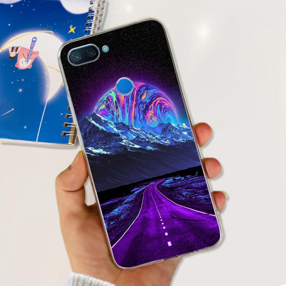 For Xiaomi Mi 8 Lite Case Fashion Soft Silicone Phone Case For Xiaomi Mi 8 SE / Mi 8 Pro Mi8 Lite Clear Tpu Cover Astronaut Capa