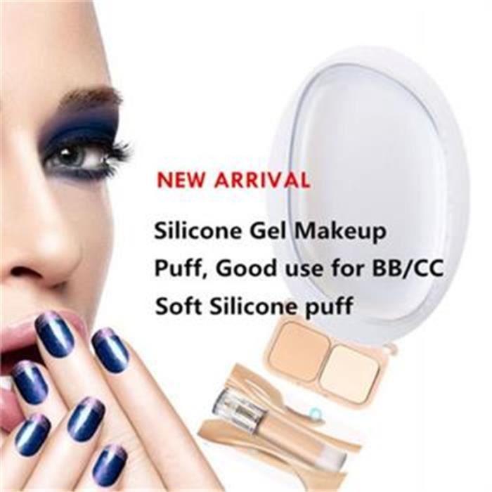 Éponge à Maquillage - Beauty - Silicone - Applicateur Fond de Teint - Transparent - Forme de Feuille