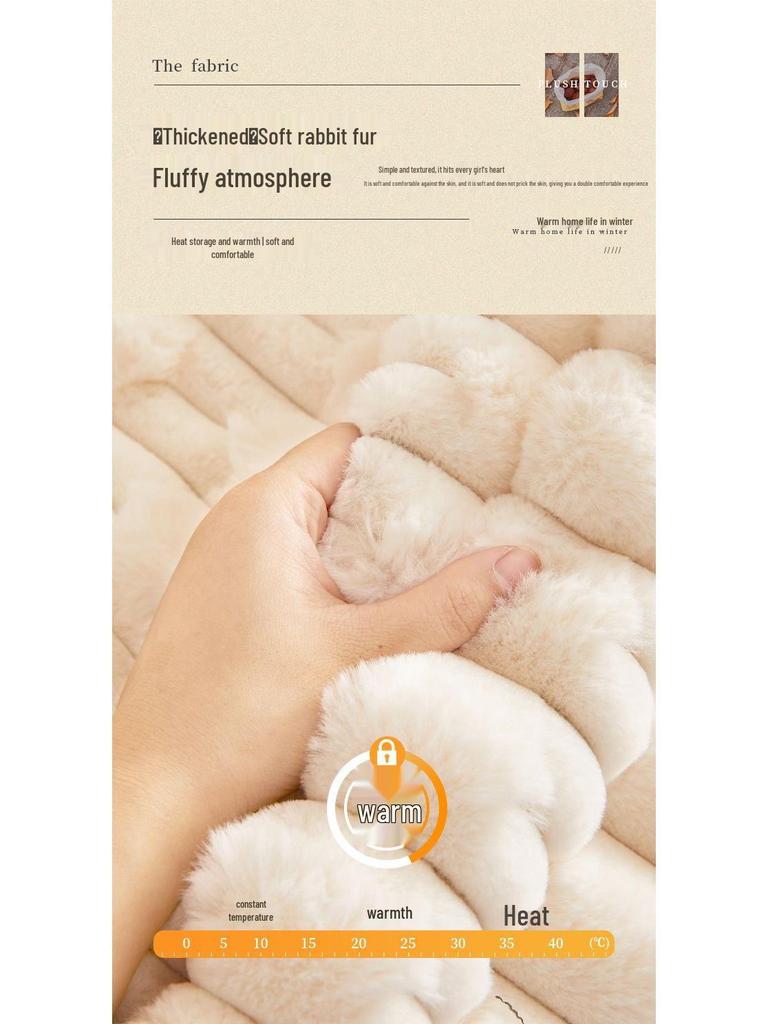 Exclusive Plush Rabbit Fur Sofa Cushion: Autumn/Winter Non-Slip Thickened Seat Cover