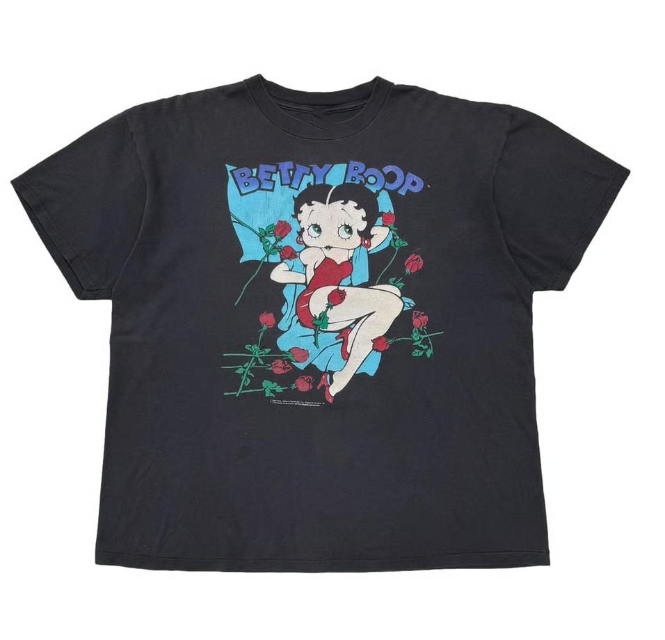 BETTY BOOP ROSES BETTY BLACK T-Shirt Reprint