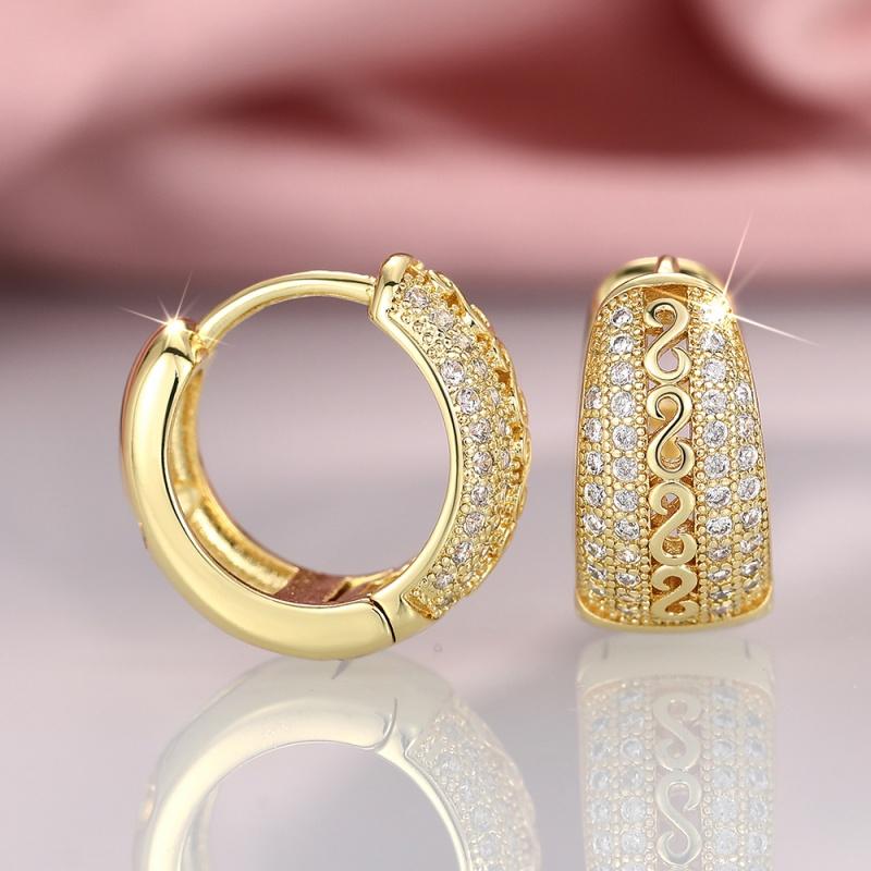 

CAOSHI Hollow Out Design Hoop Earrings for Women Exquisite Two Color Available Ear Accessories Elegant Jewelry for Wedding Party