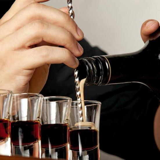 Spiralförmiger langer Rühr-Cocktail-Kaffeelöffel aus Edelstahl mit doppelseitigem Griff