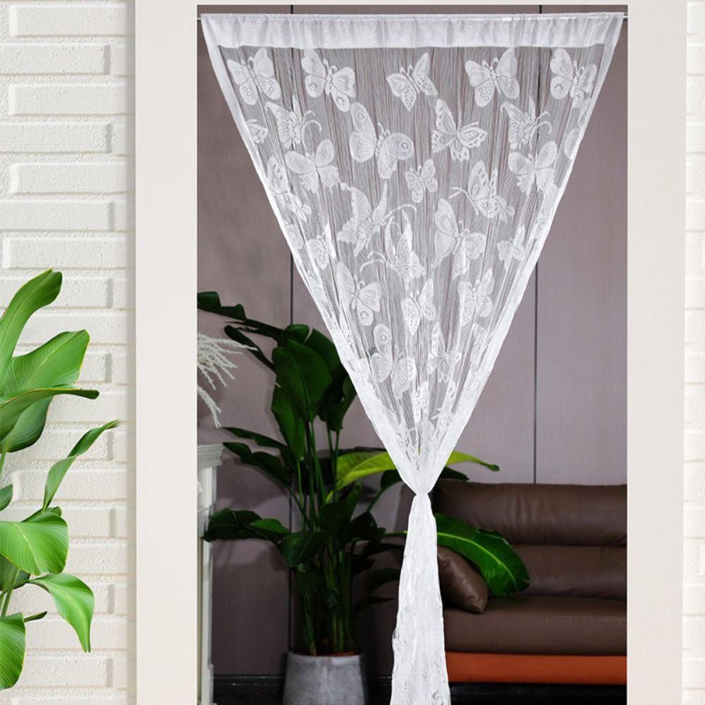 Line Curtain Door Curtain Solid Color Tassel Curtain Butterfly String Curtain Home Decor