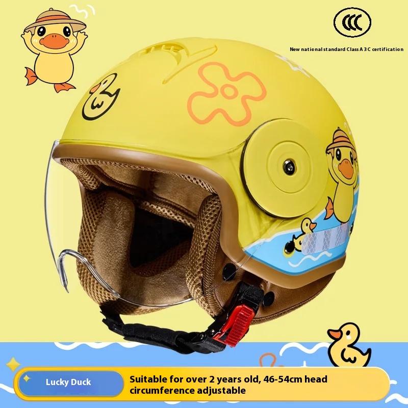 BYB Yeni Ulusal Standart A Sınıfı 3C Sertifikasyonu Çocuk Dört Mevsim Bebek Kaskı Çizgi Film Elektrikli Araç Kaskı Motosiklet