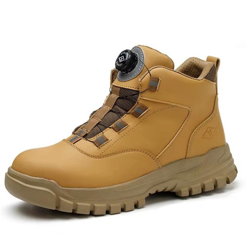 New Rotating Buttons Work Boots Men Steel Toe Shoes Safety Boots Puncture-Proof Protective Shoes Waterproof Indestructible Shoes