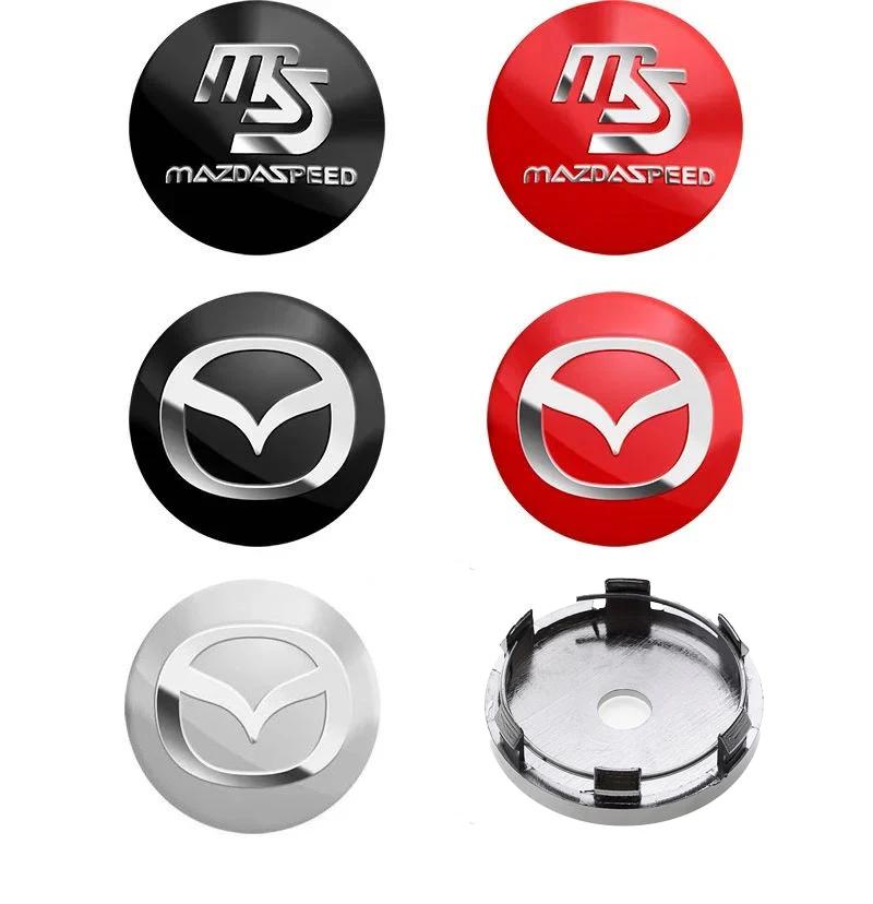 4 Stück 60mm Auto Radnabenkappe Felgenemblem Abdeckung Aufkleber Für Mazda 3 6 CX5 2 CX3 CX9 MX5 RX8 Axela 5 323 626 Demio Atenza MS