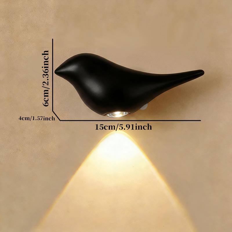 Luxury Gold Bird Shape LED Night Light, Magnetic Motion Sensor Wall Sconce, Rechargeable Dimmable Night Lamp for Home Decor