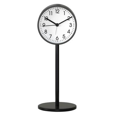 SUOKOMR Horloge de Table, Réveil, Horloge de Bureau, Métal, Facile à Lire, Style Nordique, Élégante, Simple, Trotteuse Silencieuse, Moderne, Ronde, Étudiant,