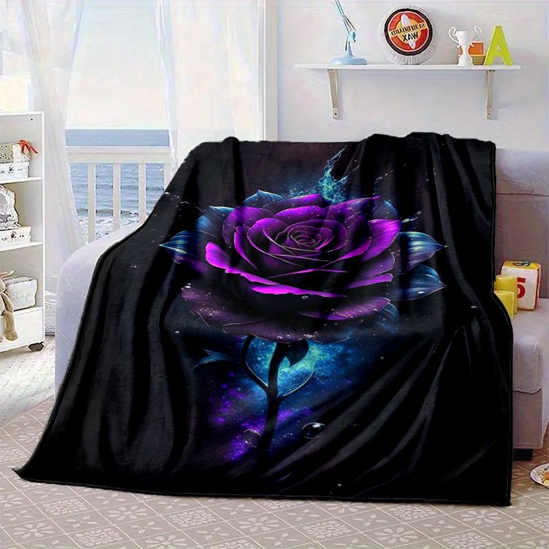 Red Roses On Black Background Blanket Flannel Blanket Throw Blanket Sofa Cover Blanket Soft Premium Blanket Picnic Blanket Tv Blanket Gifts