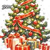 Reusable Static Stickers Christmas Tree Window Cling Xmas with Colorful Balls and No Glue Gift Boxes Holiday PVC Decals for Glass Doors Showcases
