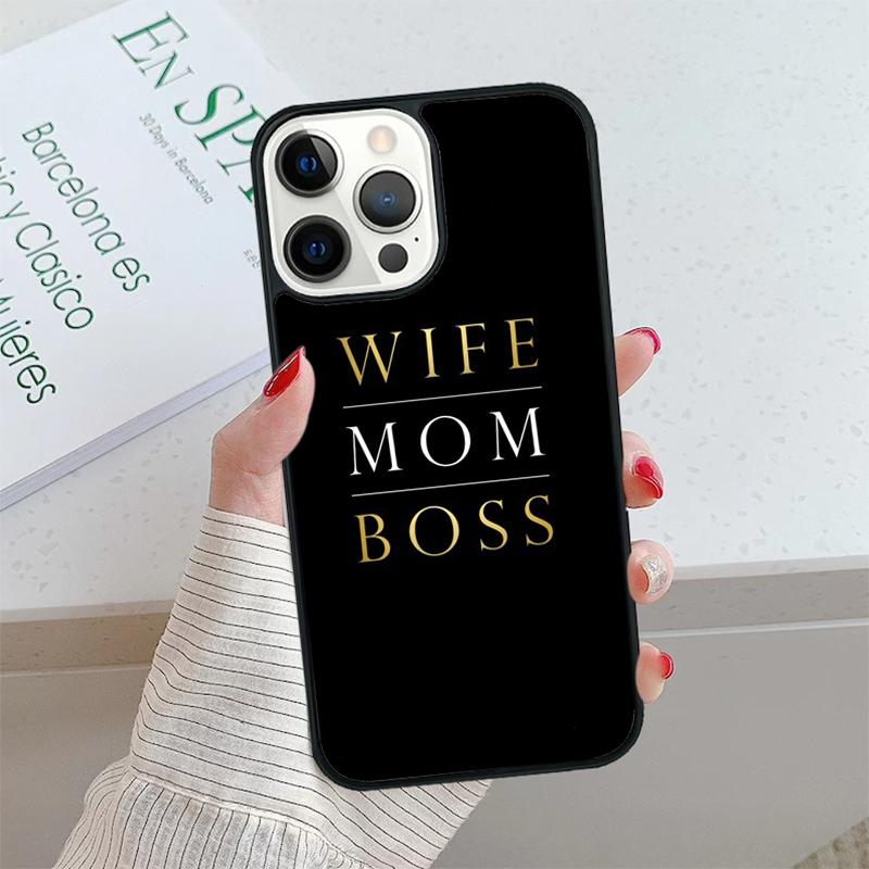 Wife Mom Boss Quotes Phone Case cover For iPhone 17 Air 15 16 16e 14 13 Pro Max Coque 12 11 Pro Max For Apple PLUS fundas