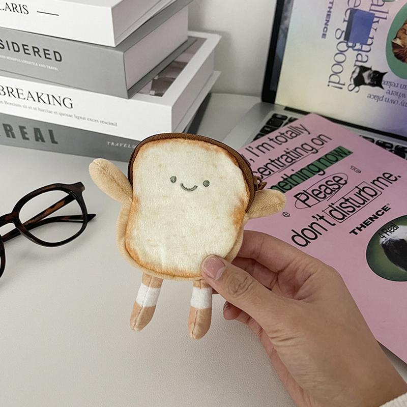 Kawaii toast plyšová mince peněženka kreativní roztomilý chléb mince pouzdro mini peněženka držák na karty klíčenka sluchátka tašky přívěsek