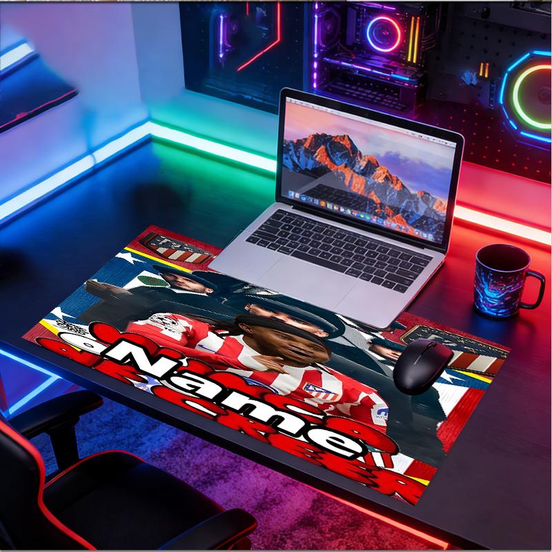 Custom Name Personalized football team Pattern Mousepad, Laptop PC Desk Mat, Decorative Desk Mat for Home Keyboard Pad Gift