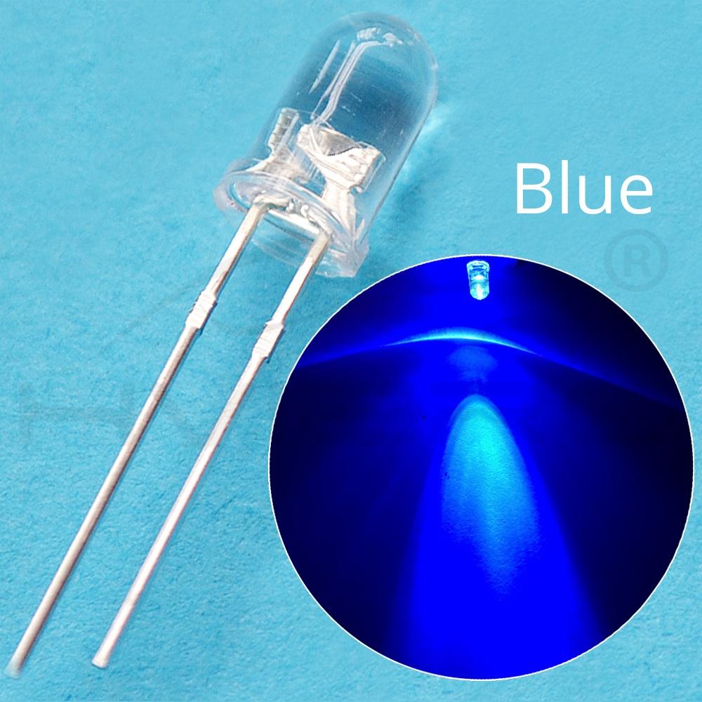 100Pcs White Blue Red Yellow Green 5mm 3mm Round LED Assortment Kit Ultra Super Bright Light Emitting 6000-6500k Diode Bulb Lamp