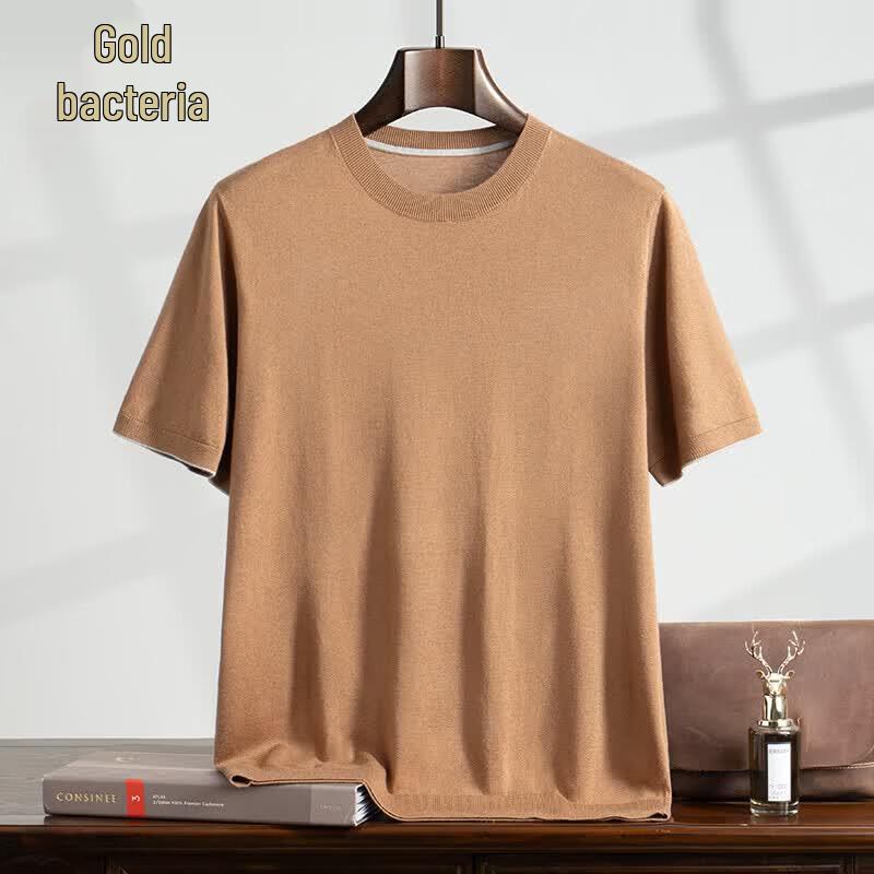 Men s Luxury Mulberry Silk & Cashmere Blend Short Sleeve T-Shirt M