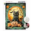Frameless Pearl Painting Kit Halloween Black Cat Pumpkin Pattern DIY Shiny Bead Canvas Creative Leisure Craft Home Decor Gift for Adults