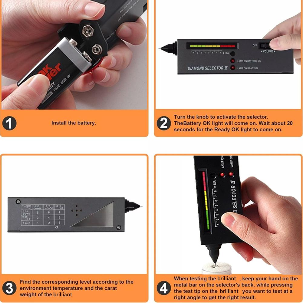 Professional Diamond Tester Pen, High Accuracy Diamond Selector Tester Kit, Solves Jewelry Diamond Authenticity Misjudgment