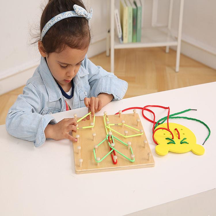 Wooden Multipurpose Cord Organizer For Kids With Diy Features For Early Education